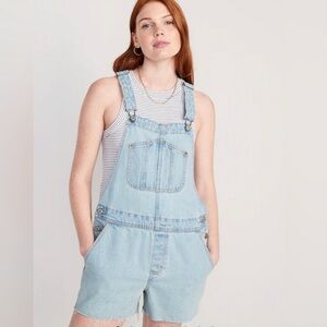 Old Navy Slouchy Denim Short Overalls Small